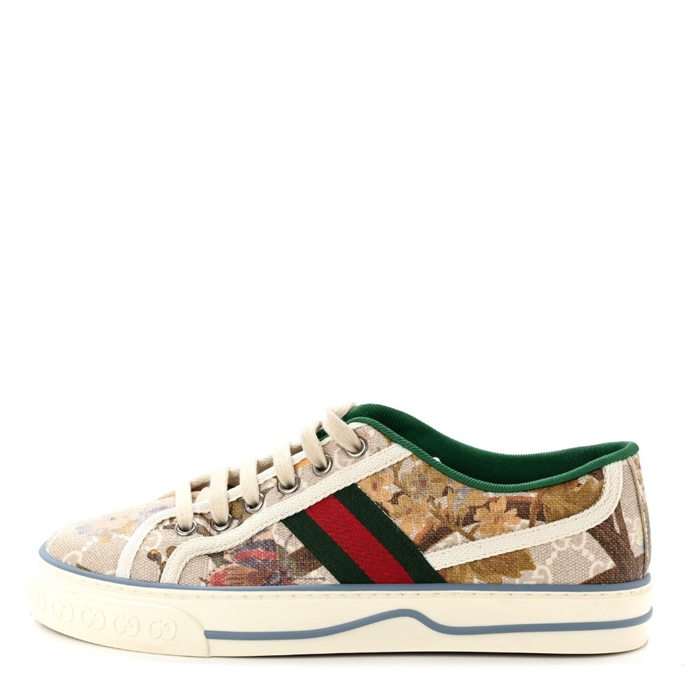 GUCCI GG Supreme Monogram Water Flora Web 1977 Tennis Sneakers 37.5 - Perfect!